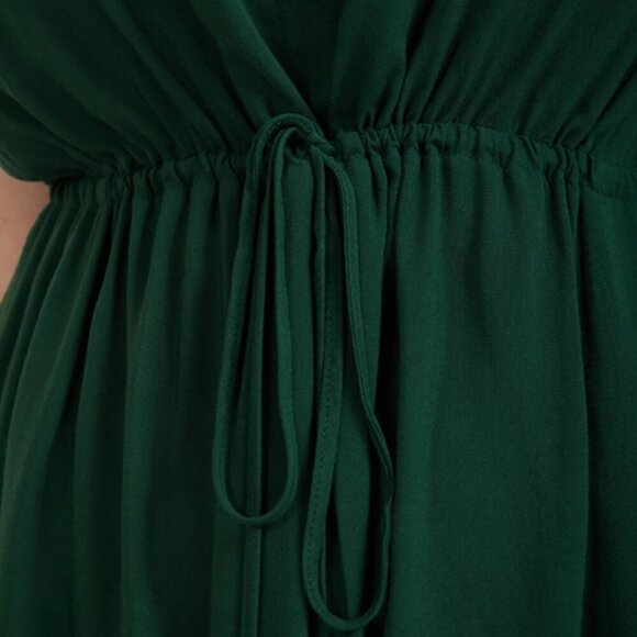 BloomChic Plain Ties Front Button Pocket V Neck Dress us12 - Picture 6 of 7